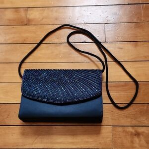 Elegant Beaded Navy Evening Clutch Sasha New York